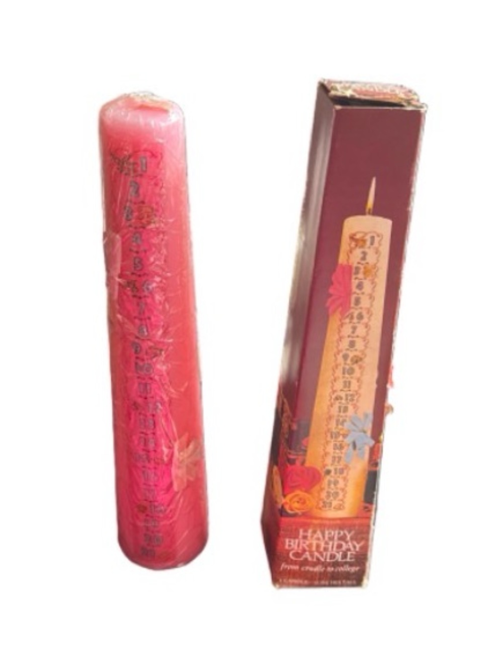 Vintage birthday candle pink